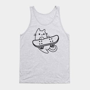 Cat Skateboard Throw Tank Top